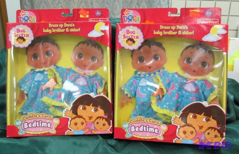 lot 238 image: Qty 2 Dress up Doras baby brother and sister...