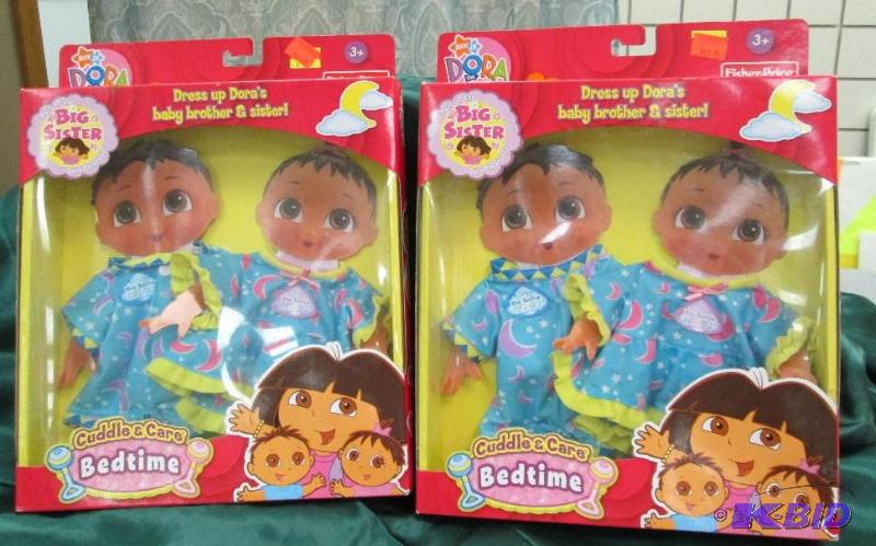 lot 239 image: Qty 2 Dress up Doras baby brother and sister...