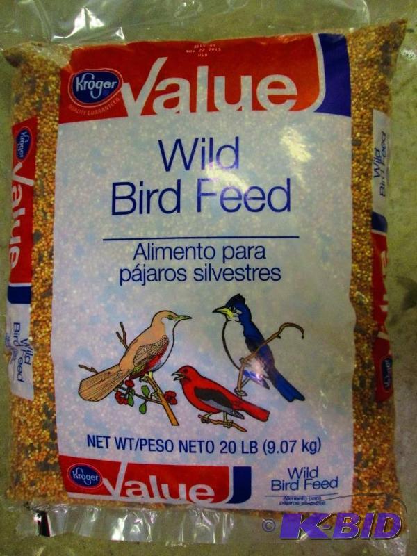 lot 35 image: 10 Pound bag of bird seed feed. Dated Nov. 20...