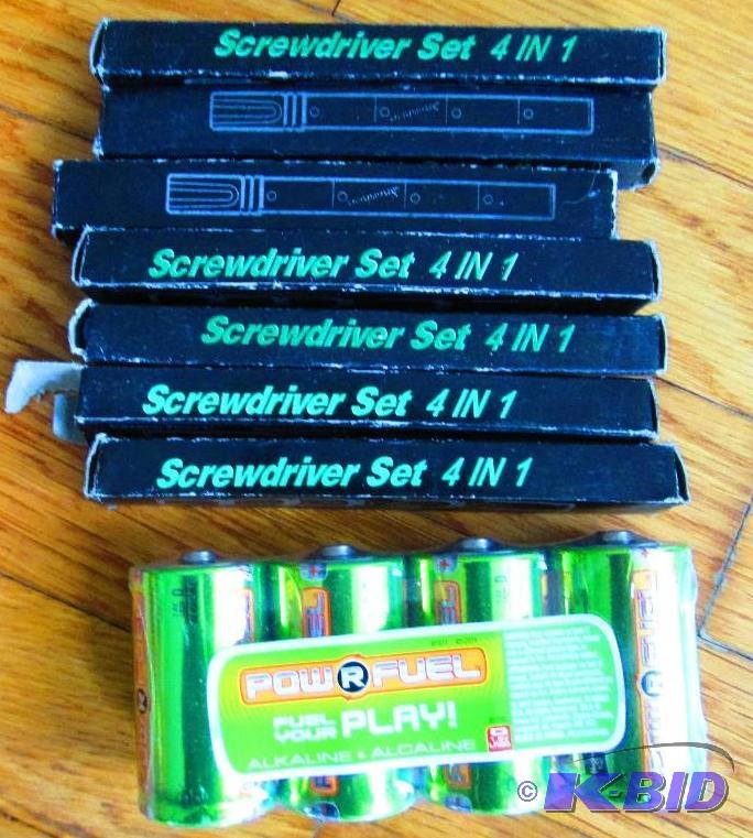lot 63 image: Lot of 4 in 1 screwdrivers and D Cell batteri...