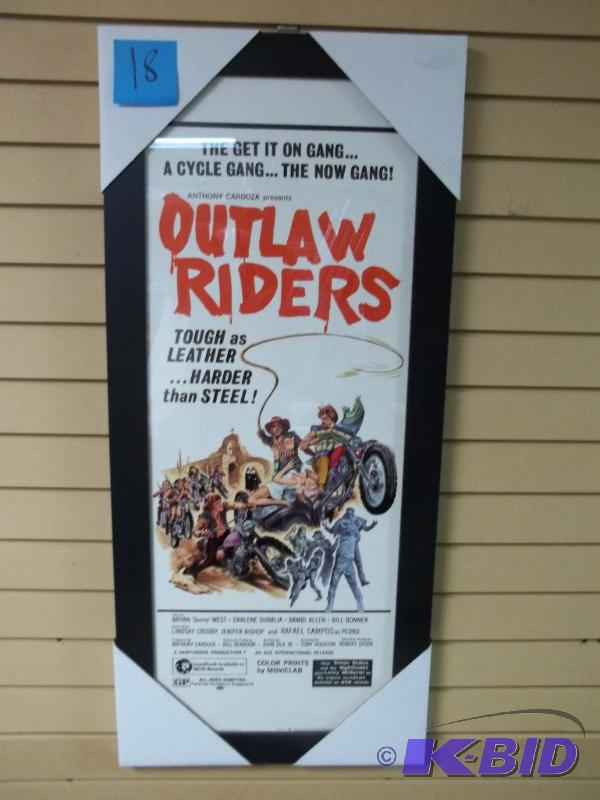 Outlaw Riders movie poster, original framed B...