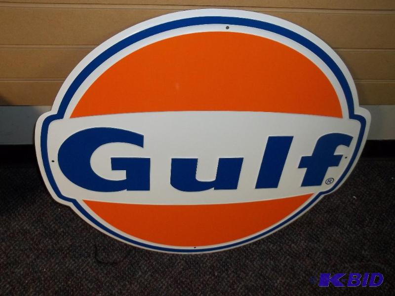 Gulf, 24 inch round, embossed, new repro...