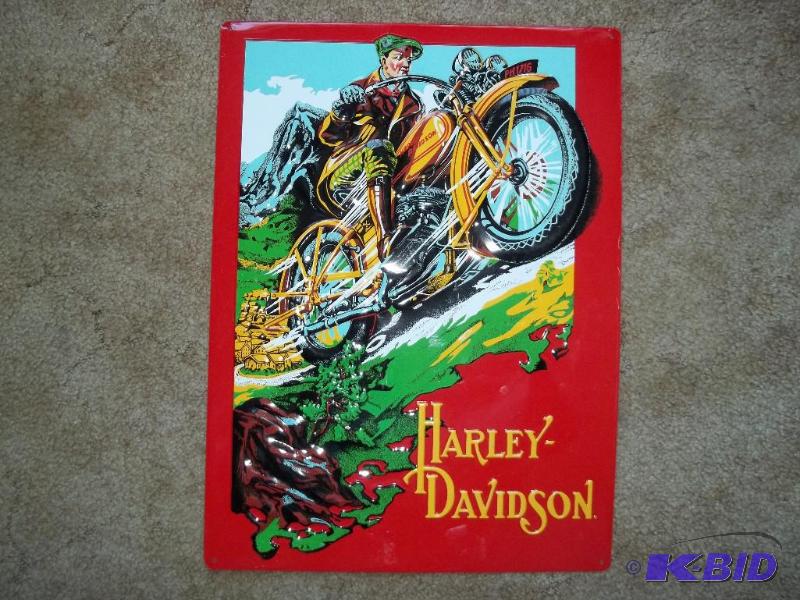 Harley Davidson embossed tin sign, 19.5 x 14,...