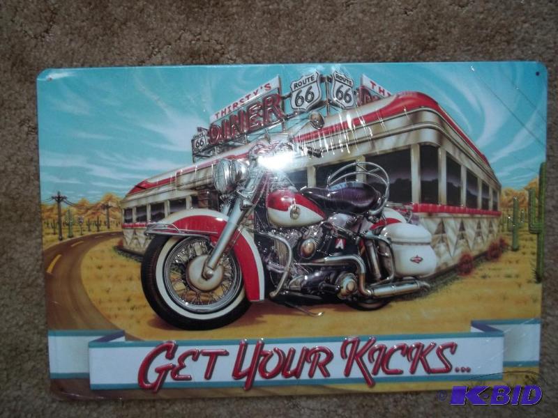 Get your Kicks on 66 Diner, embossed tin sign...