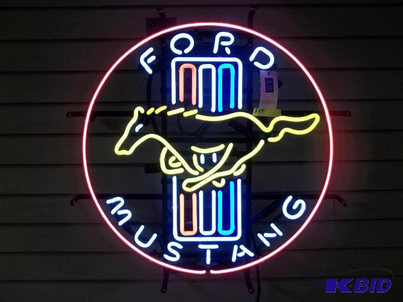 Mustang neon 24 inch round, Licensed by Ford,...