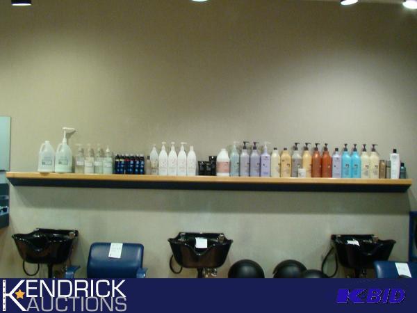 lot 32 image: Shelf Filled with Salon Hair Care products