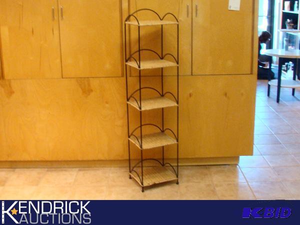 lot 44 image: Metal and Wicker Shelving