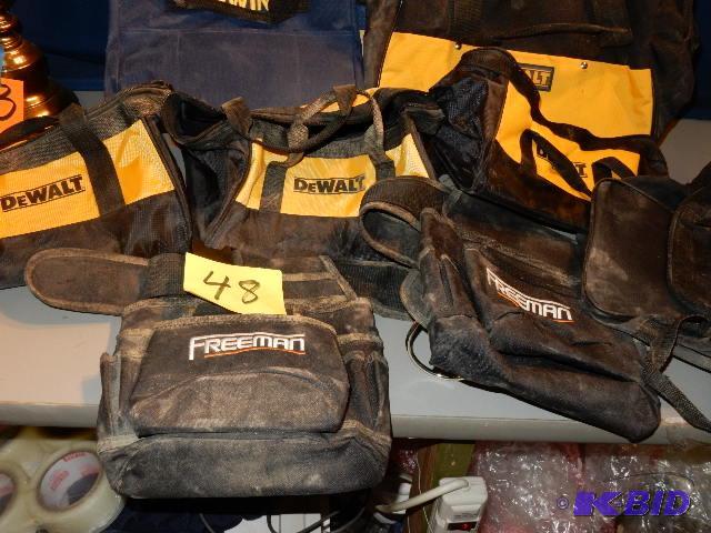 6 DEWALT, Irwin and other type of bags.. FREE...