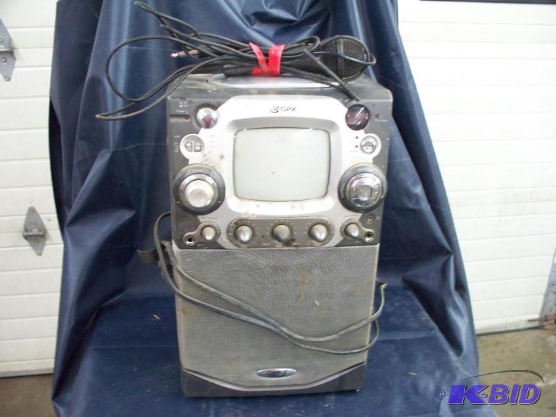 Karaoke machine plugged in turned on...