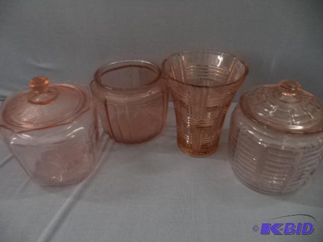 lot 131 image: Pink Depression Glass