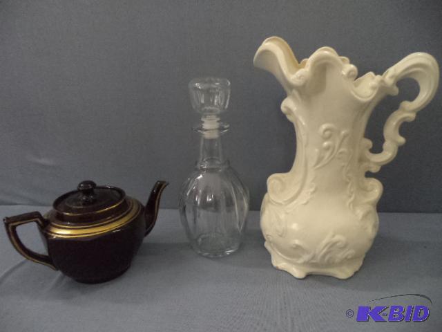 lot 135 image: Teapot, Decanter, Pitcher