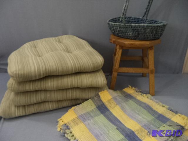 lot 143 image: Wooden Stool, Linens