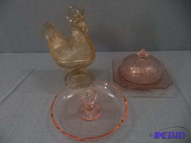lot 177 image: Pink Depression Glass