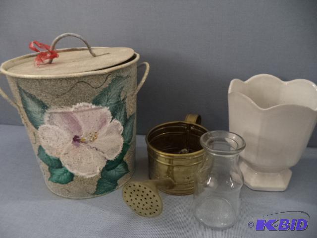 lot 45 image: Planter, Sprinkle Can, Vase