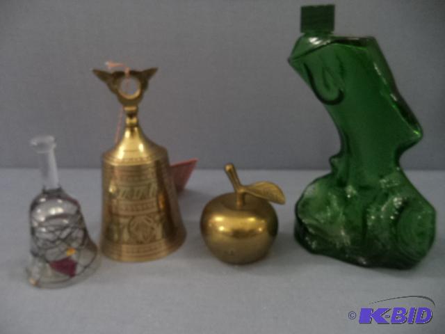 lot 63 image: Glass and Brass Bells
