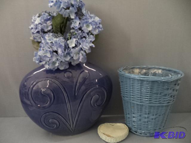 lot 74 image: Blue Vase, Baskets