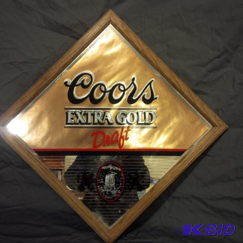 lot 27 image: Vintage 1988 Coors Extra Gold Mirror