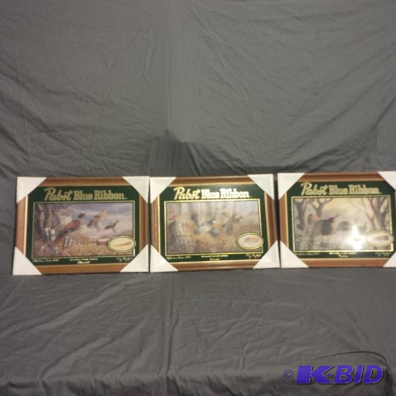 lot 8 image: Vintage Pabst Blue Ribbon Mirrors
