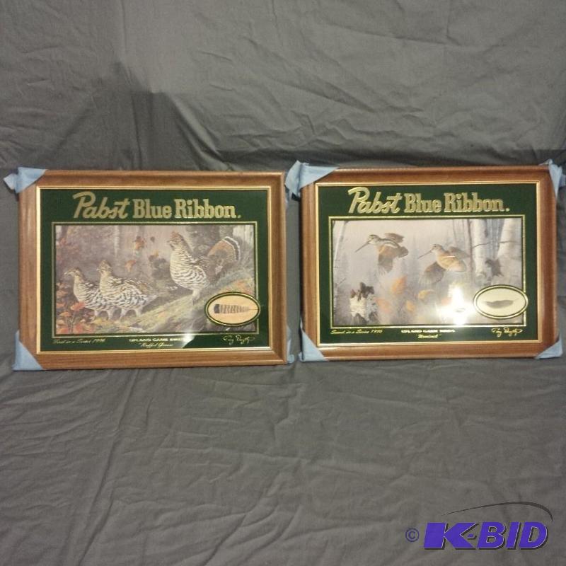 lot 9 image: Vintage Pabst Blue Ribbon Mirrors