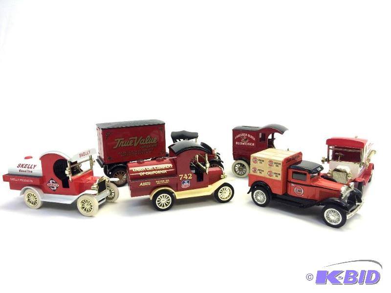 Lot of Six Cast Iron Truck Banks