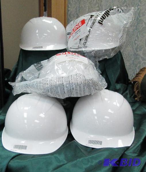 lot 17 image: Qty 5 Uline S-19273W White Bump Cap hard hat...