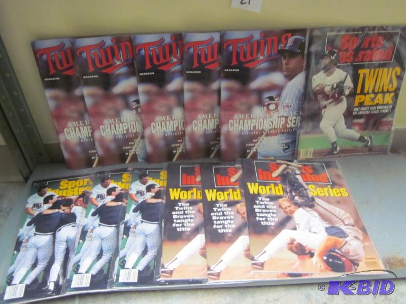 Lot of vintage Twins Magazines, all in plasti...
