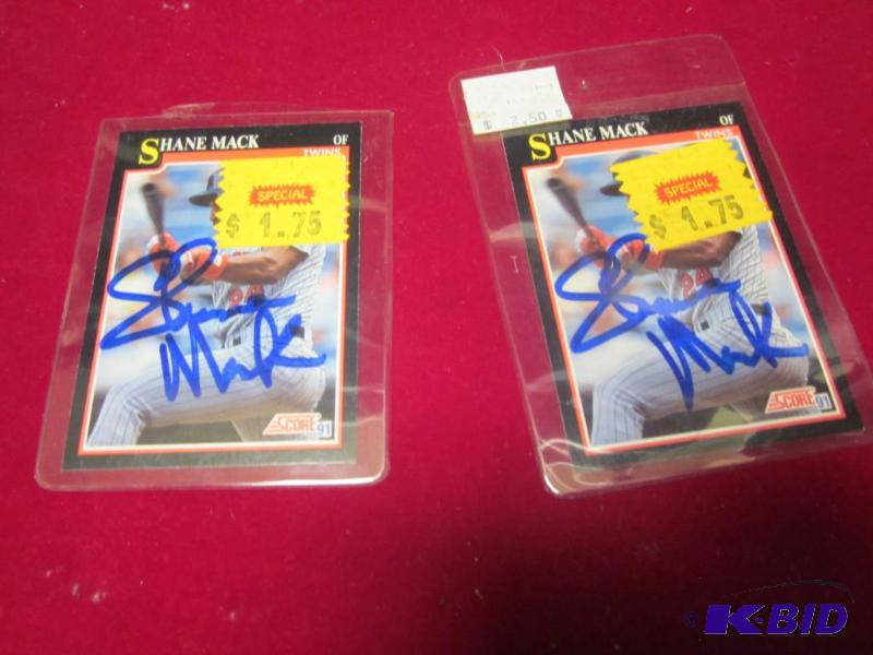 Pair of Shane Mack autographed cards.  &nbsp...