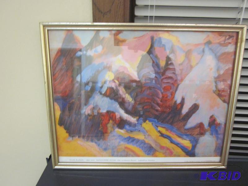 1980 German print of Wassily Kandinsky, frame...