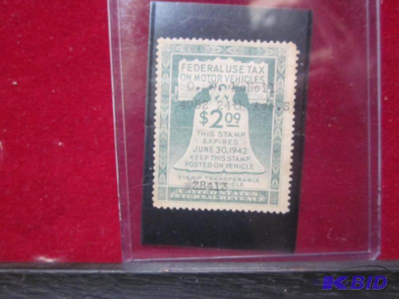 1942 Internal Revenue Federal Use Tax on Moto...