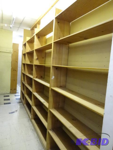 Wood Shelf Unit Qty 4. 41 X 12 X 97. 1&quot ...