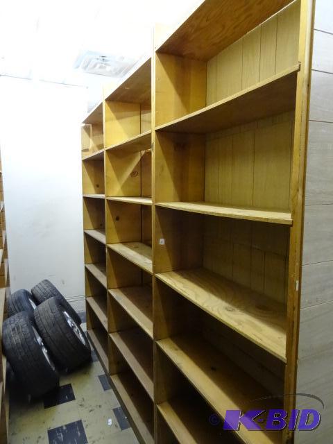 Wood Shelf Unit Qty 3. 36 X 12 X 96. 1&quot ...