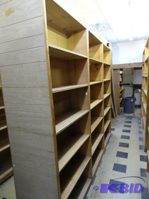 Wood Shelf Unit Qty 3. 36 X 12 X 96. 1&quot ...