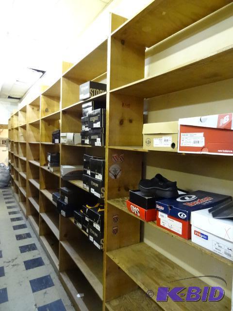 Wood Shelf Unit Qty 8. 42 X 11 X 96. 1&quot ...