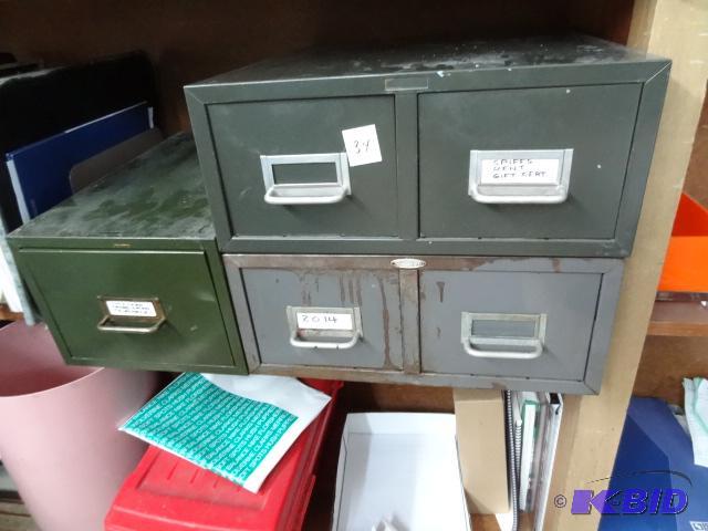 3 metal Index File Cabinets...
