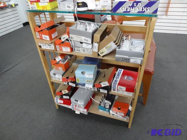 1 Wood Display with Glass Top. No Contents 30...