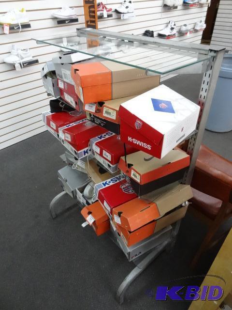 Metal Retail Display SIngle Sided Glass Shelv...