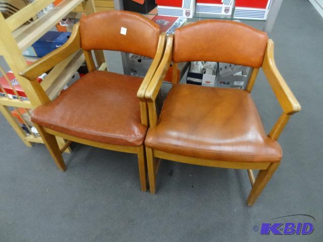 2 Matching Wood Frame Side Chairs...