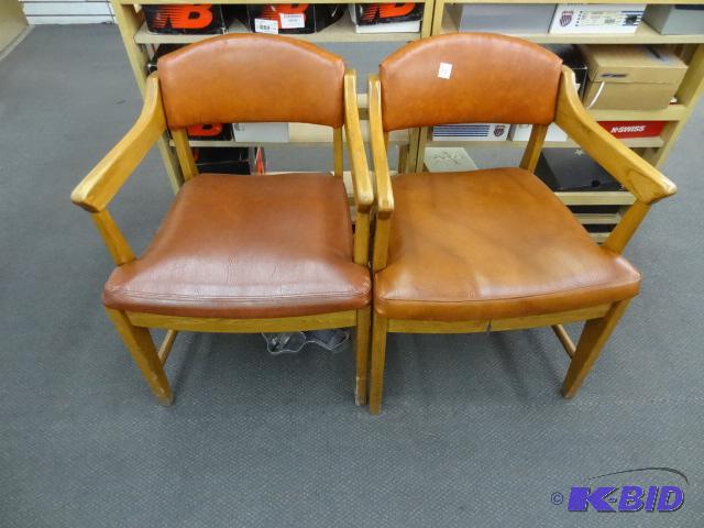 2 Matching Wood Frame Side Chairs...
