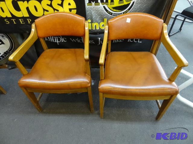 2 Matching Wood Frame Side Chairs...