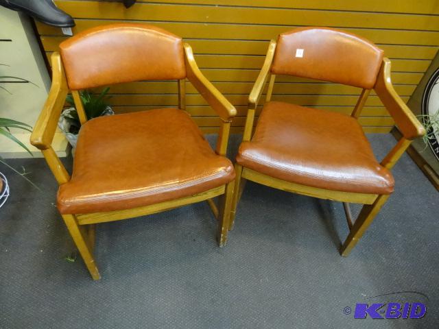 2 Matching Wood Frame Side Chairs...