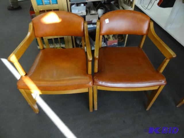 2 Matching Wood Frame Side Chairs...