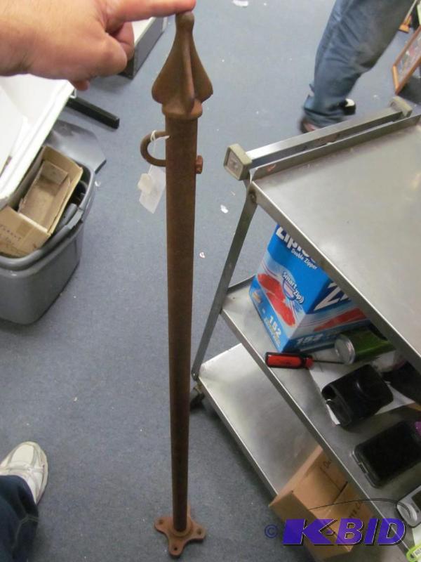 lot 55 image: antique wall mount flag staff