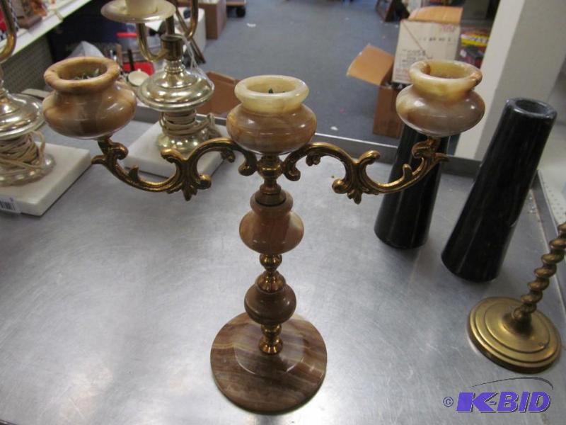 lot 8 image: lot of 4 vintage candle holders