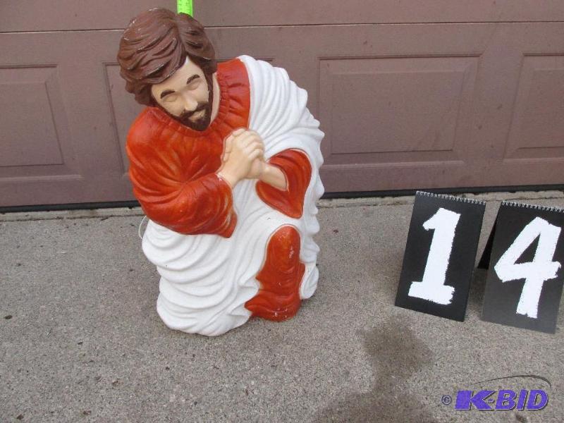 lot 14 image: Joseph on Bended Knee with Folded Hands, Darker Brown Robe
