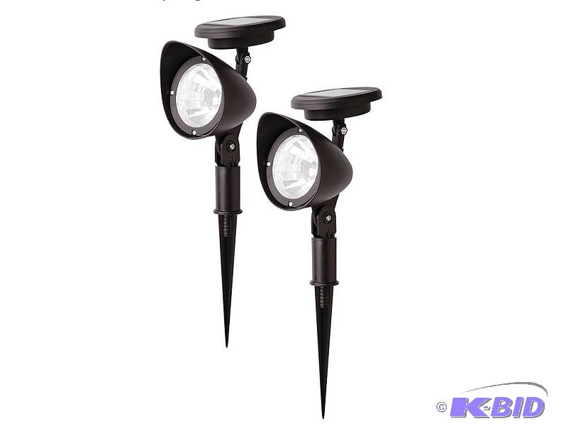 Set of Two Outdoor Solar Spotlights