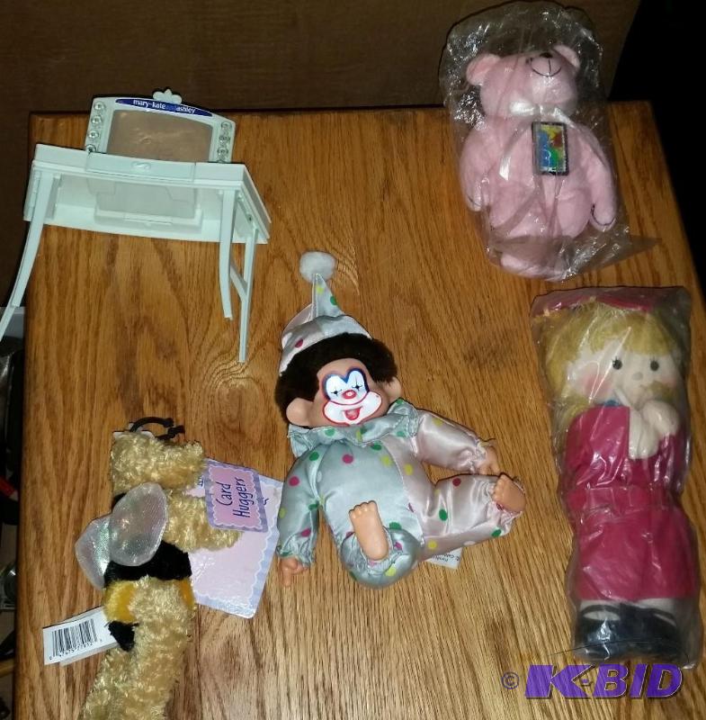 Lot of Dolls, Clown and Doll furniture...