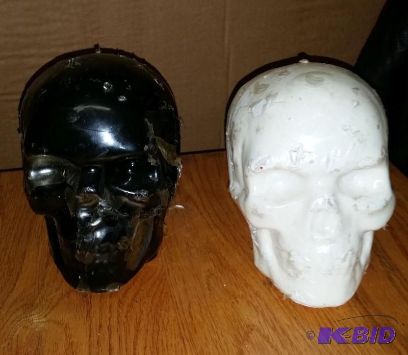 Lot of 2 Skelton Candles, 6 inches tall...