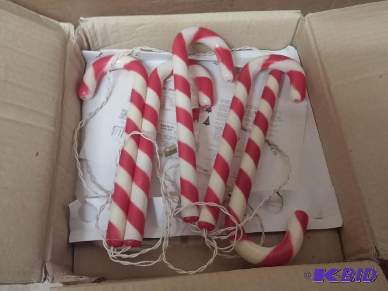 lot 15 image: Lighted Up Candy Canes Lights...