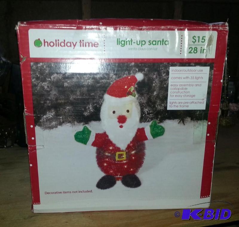 lot 2 image: Heavy stand up light-up 28 inch Santa...