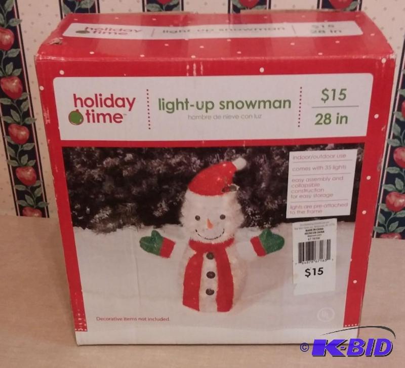 lot 3 image: Heavy stand up light-up 28 inch Snowman...